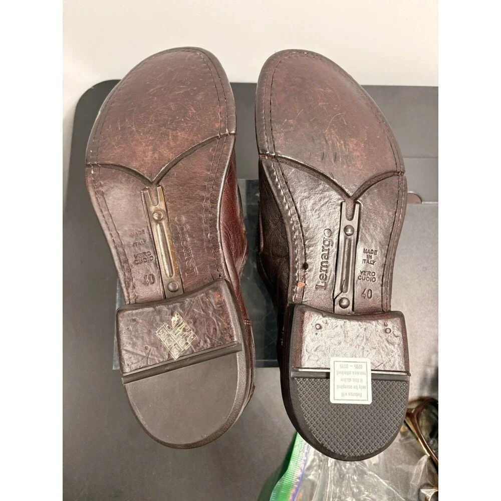 Lemargo Handmade Buffalo Loafer In Brown Cognac Size 40 Made Italy